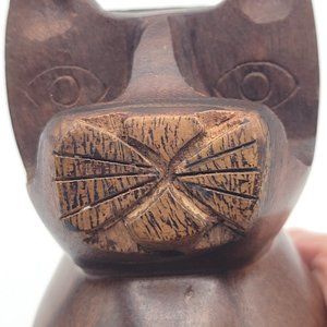 Hand-Carved Wood Kitty Cat Kitten